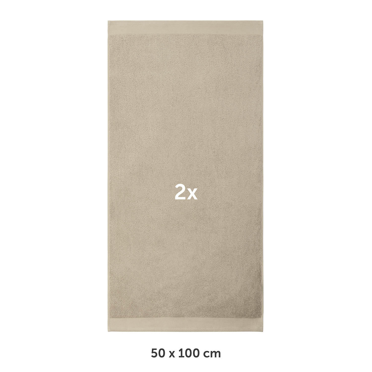 HANDTUCH 2er-Set, 2x Handtuch 50/100 cm, Taupe - Taupe, Textil (50/100cm) - Blumtal