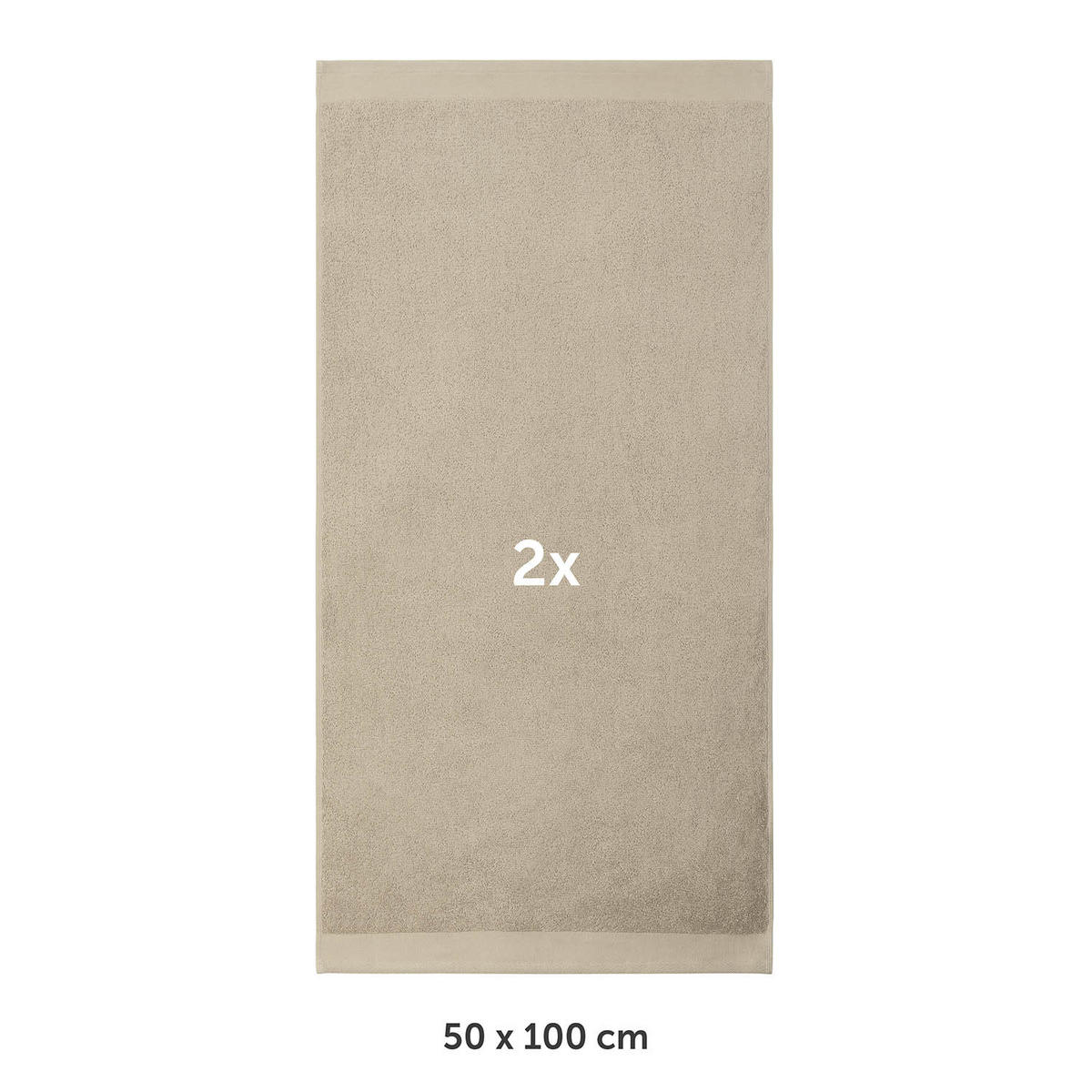 HANDTUCH 2er-Set, 2x Handtuch 50/100 cm, Taupe - Taupe, Textil (50/100cm) - Blumtal