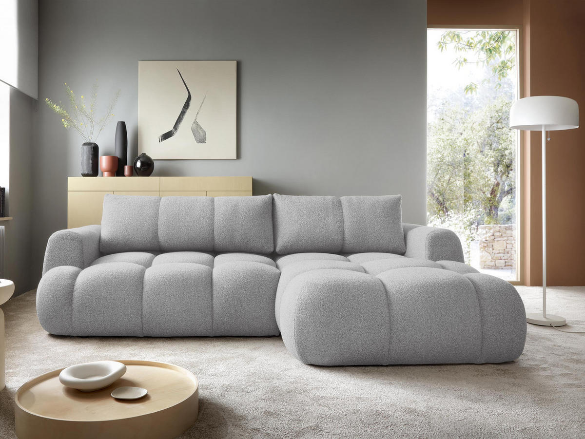 ECKSOFA Mitto, Seite: Rechts - Hellgrau/Schwarz, Holz/Kunststoff (270/173cm) - MIRJAN24