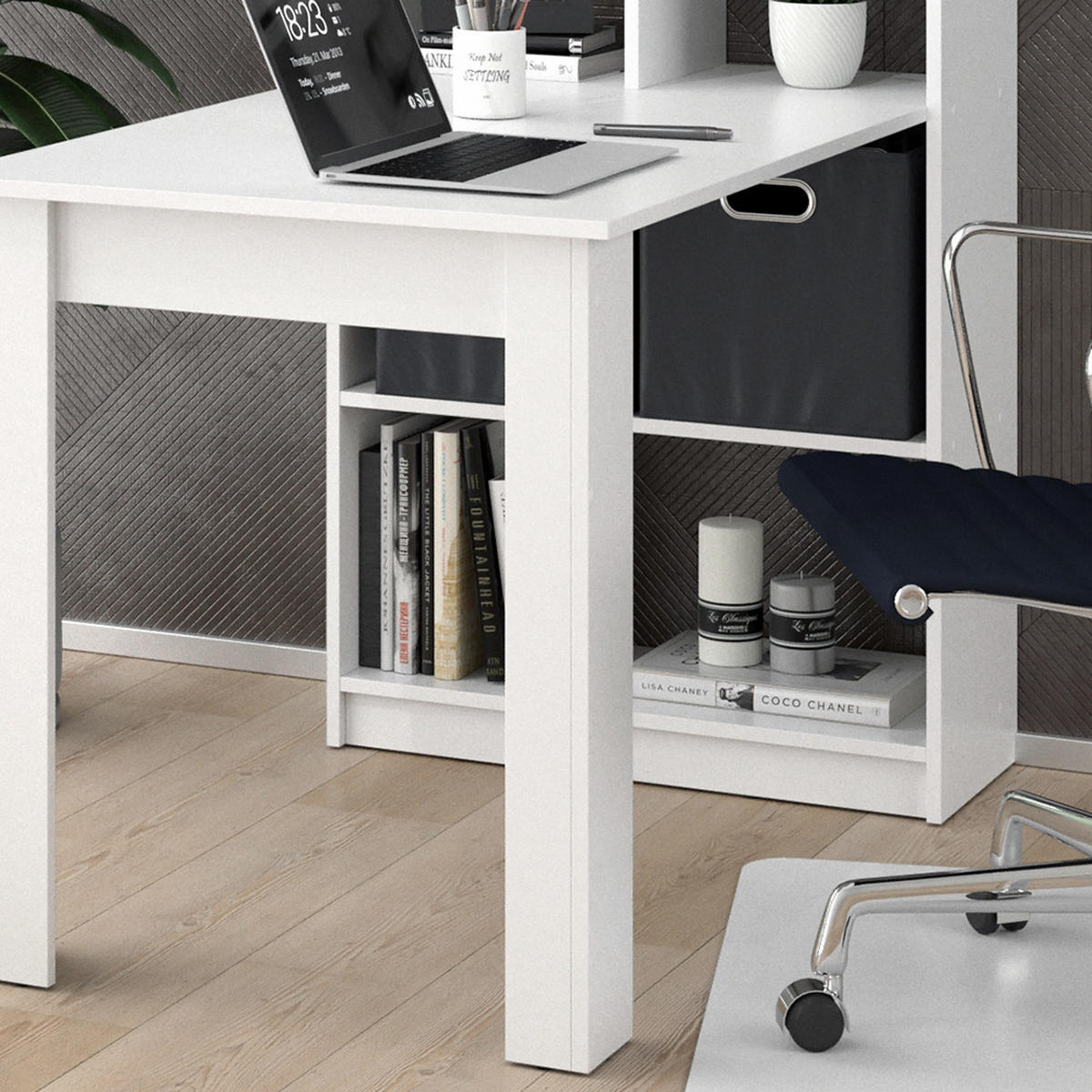 SCHREIBTISCH Gael Weiß 70 x 122 cm - Weiß, Holzwerkstoff (122/70/145.6cm) - Vicco