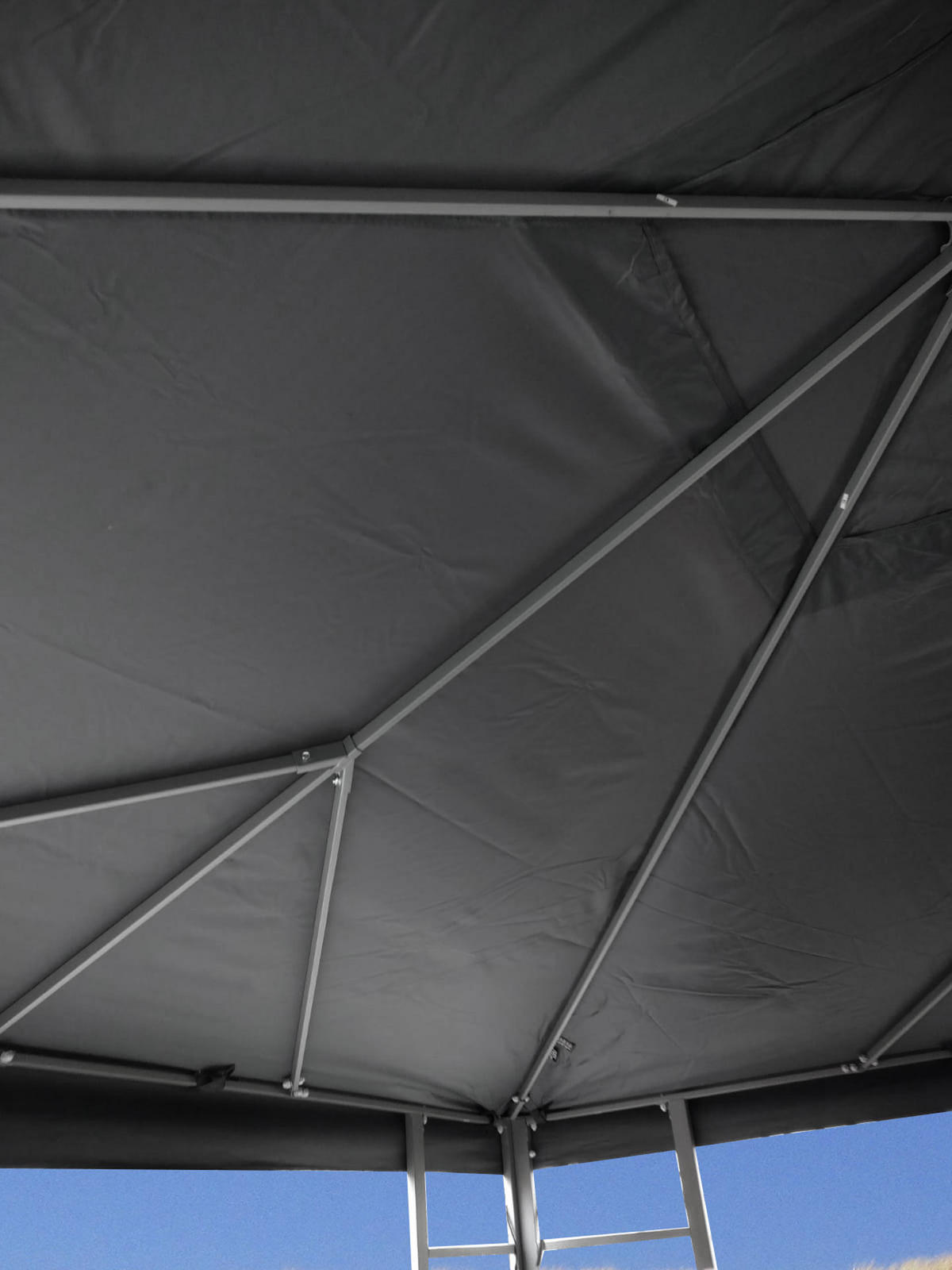 ALUOPTIK Pavillon 3x3m Anthrazit - Beige, Metall (300/256/300cm) - QUICK STAR