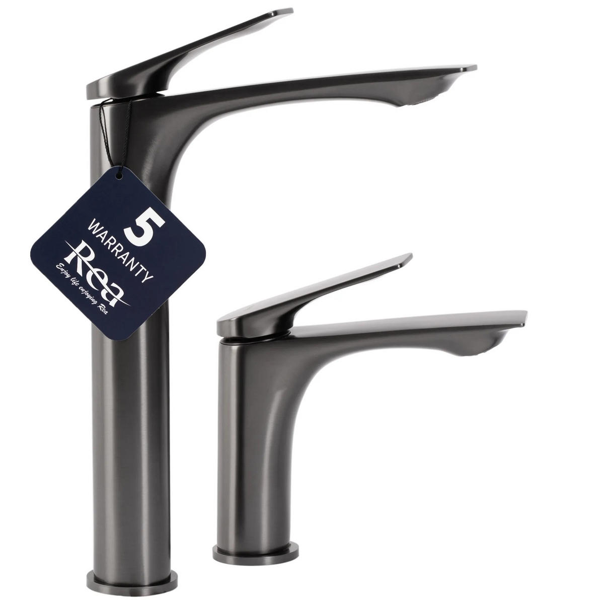 WASCHBECKENARMATUR Rea Avalon Titanium High - Titanfarben, Metall (4.2/30/20cm) - REA