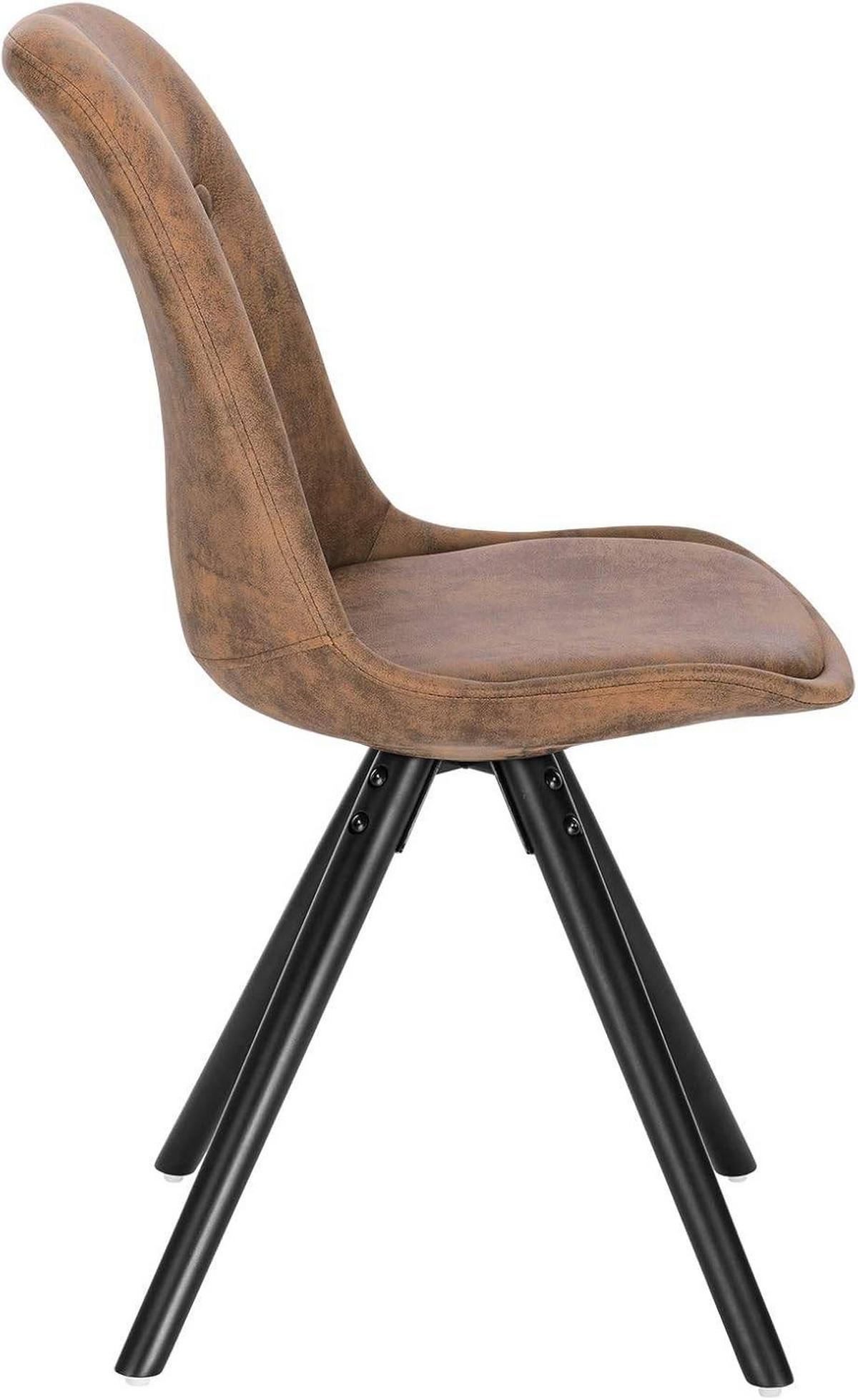 ESSZIMMERSTÜHLE 1er Set, Polsterstuhl, Dunkelbraun - Dunkelbraun/Schwarz, Holz/Textil (43/83/44.5cm) - Woltu