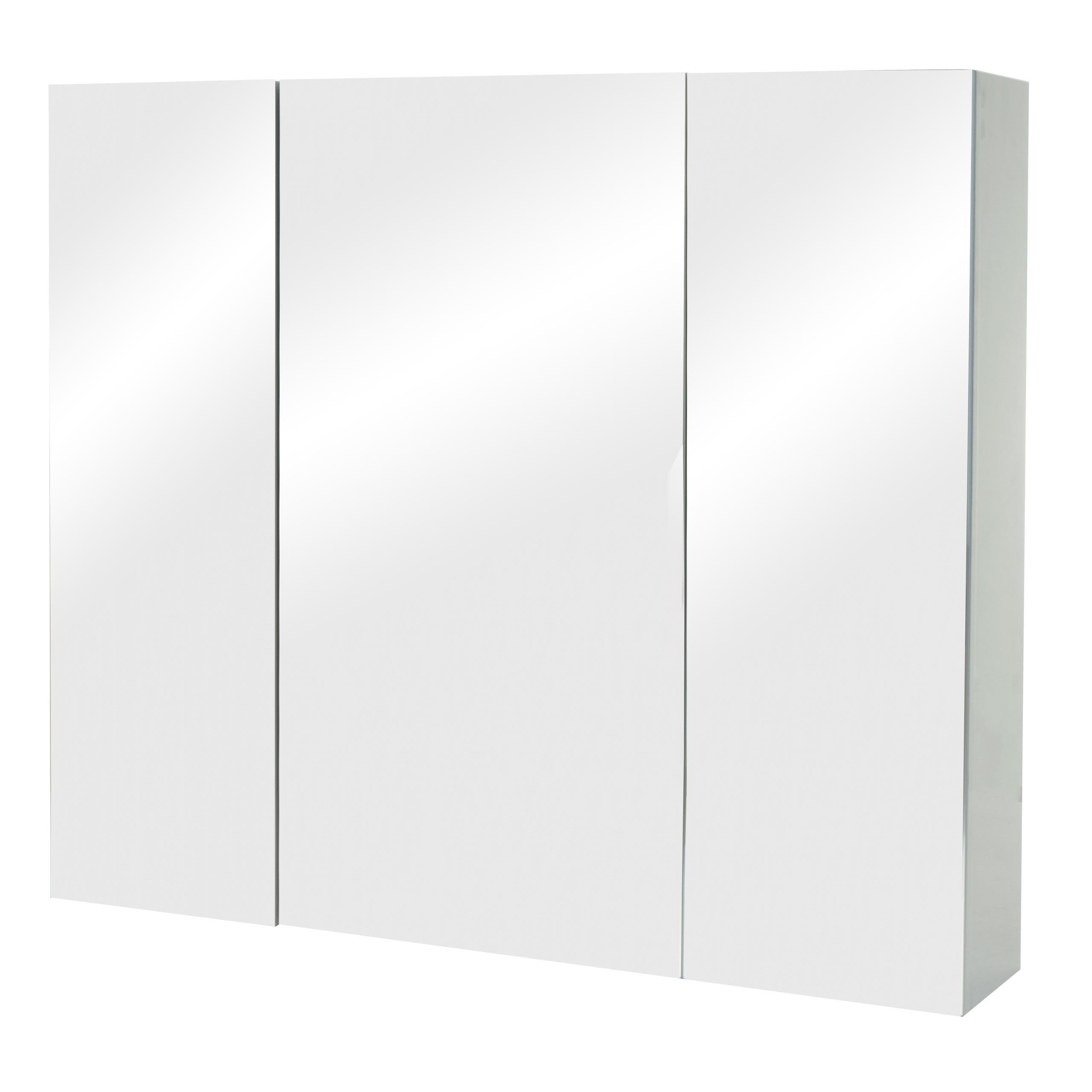 SPIEGELSCHRANK B19B Hochglanz Grau - Grau, Holz (80/70/16cm) - MCW