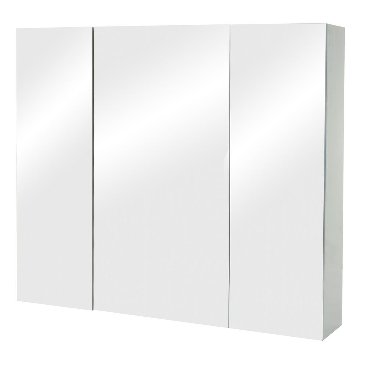 SPIEGELSCHRANK B19B Hochglanz Grau - Grau, Holz (80/70/16cm) - MCW