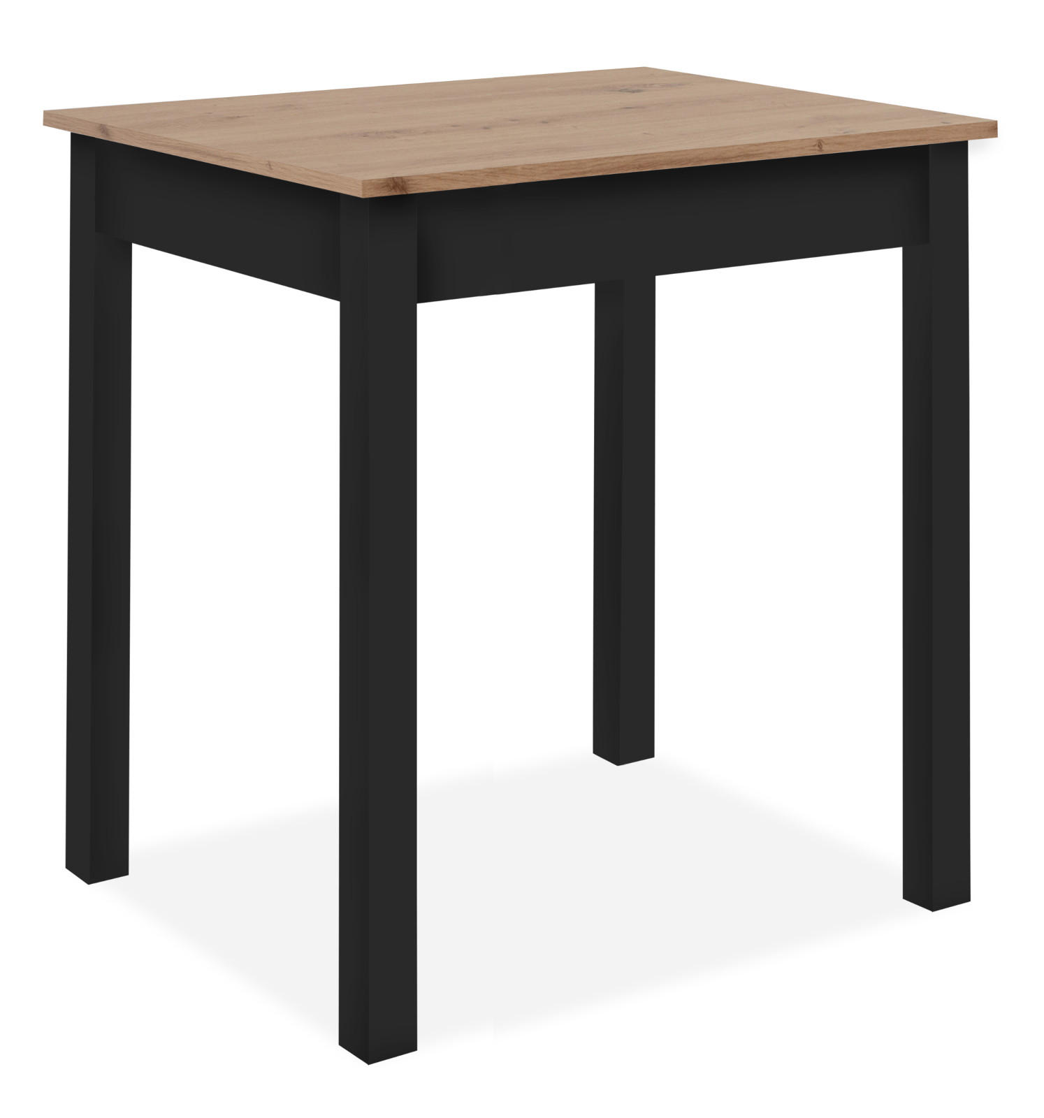 ESSTISCH Eiche Artisan, schwarz 90 x 67 cm, Küchentisch in modernem Design - Schwarz/Eiche Artisan, Holzwerkstoff/Kunststoff (67/90/76cm) - Furn.Design