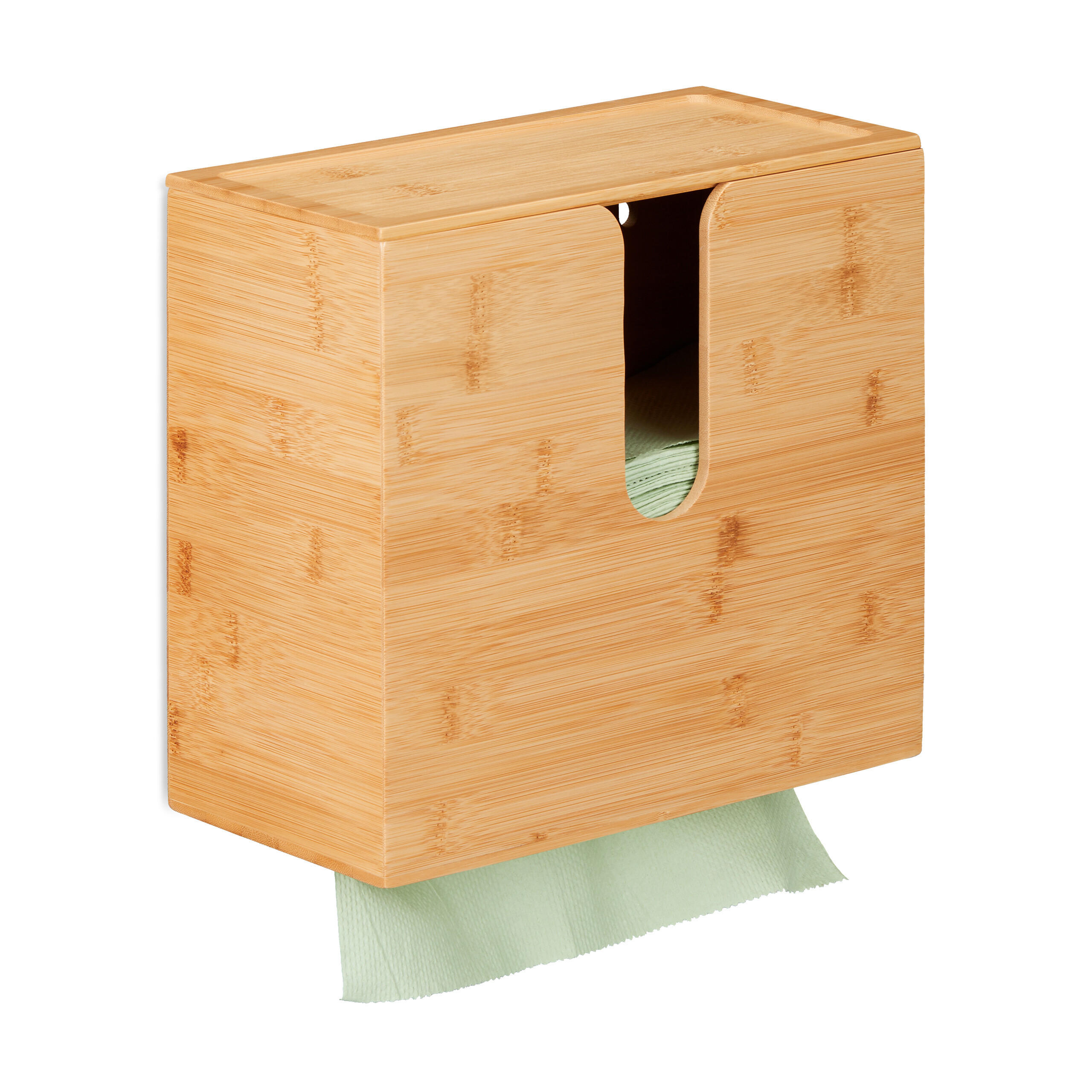 PAPIERHANDTUCHSPENDER - Hellbraun, Holz (27/26/13cm) - Relaxdays