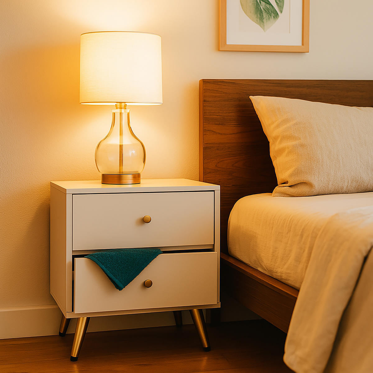 NACHTTISCH - Weiß, Holzwerkstoff/Metall (40/41.5/32.5cm) - Relaxdays