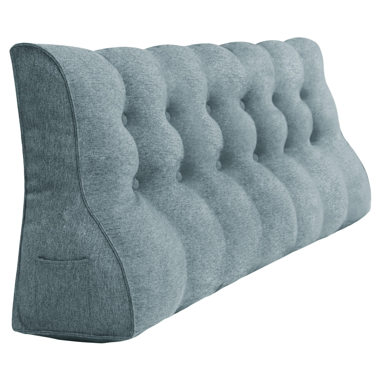 RÜCKENKISSEN Körperkontur Leinenlook Grau 180 cm - Grau, Textil (55/180cm) - Vercart