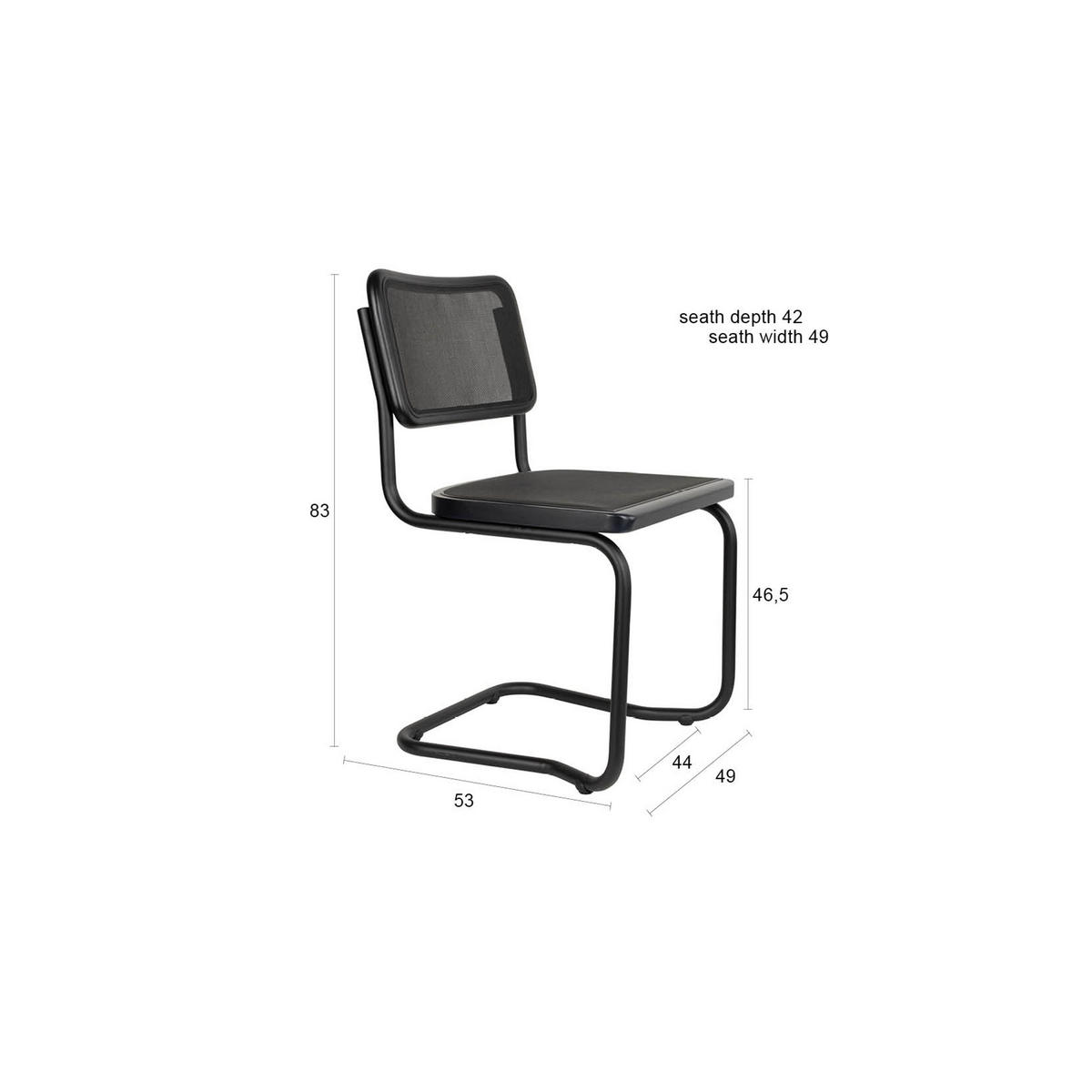 ESSZIMMERSTÜHLE Carree Schwarz - 2 er Set - Schwarz, Holz (49/83/53cm) - Dutchbone