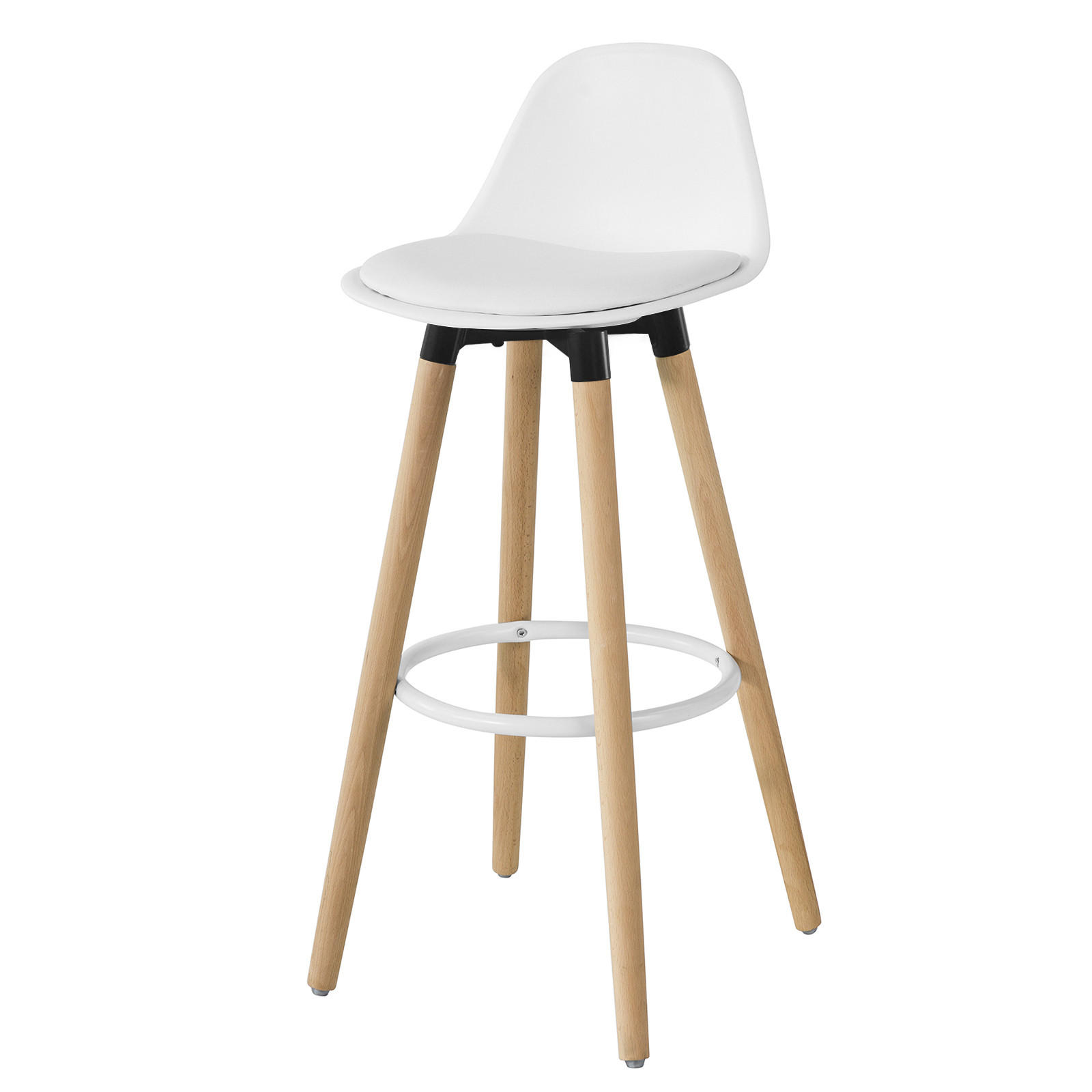 BARHOCKER Buche Weiß - Weiß, Holzwerkstoff (39/92/41cm) - SoBuy