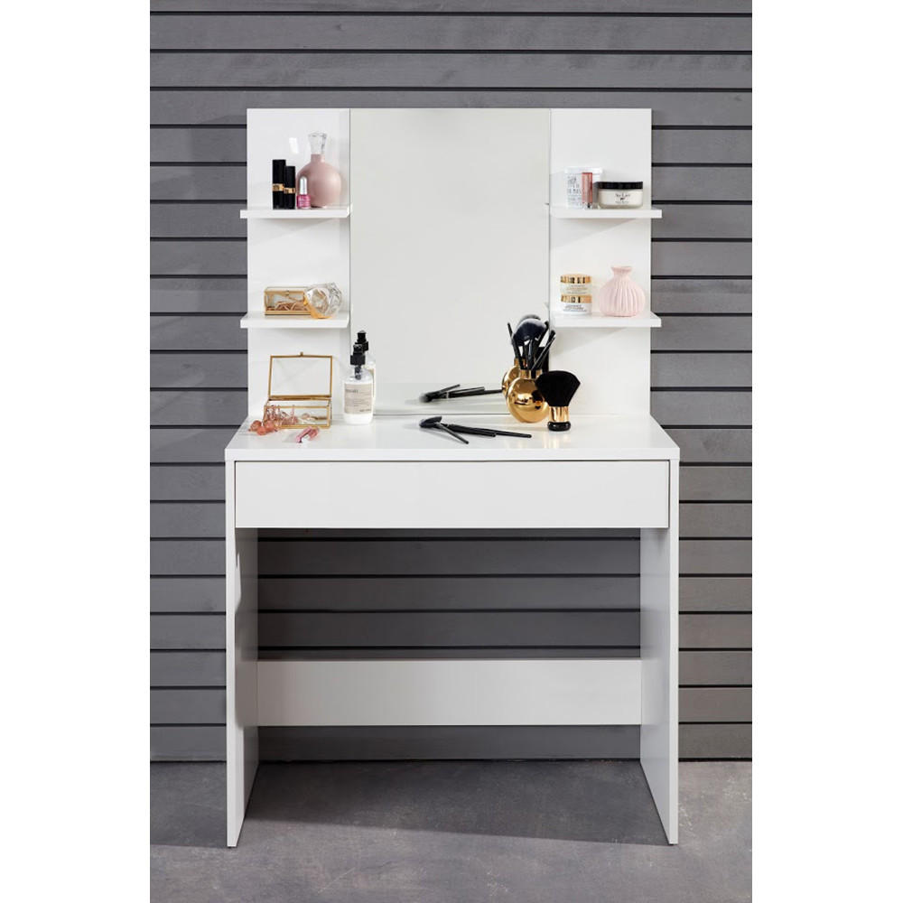 SCHMINKTISCH Basix Weiß - Weiß, Holzwerkstoff (85/140/40cm) - Trendteam
