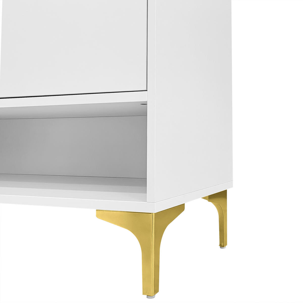 SCHUHSCHRANK aus MDF & Spanplatte 80x35x105cm in Weiß mit LED-Beleuchtung - Weiß, Holzwerkstoff (80/105/35cm) - Modfu