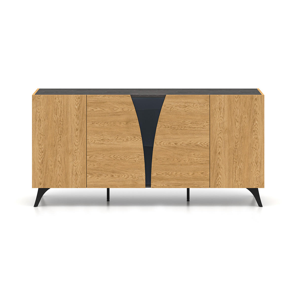 SIDEBOARD Soah Holz und Schwarz - Schwarz, Holzwerkstoff (170/82/40cm) - Petits-meubles