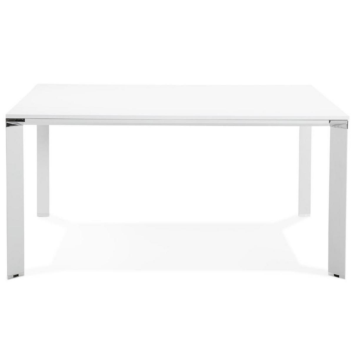 SCHREIBTISCH Minimalistisch Chromakzente Quadratisch KERIX, Weiß 160x160x74,5 cm - Weiß, Holz/Metall (160/160/75cm) - KADIMA DESIGN