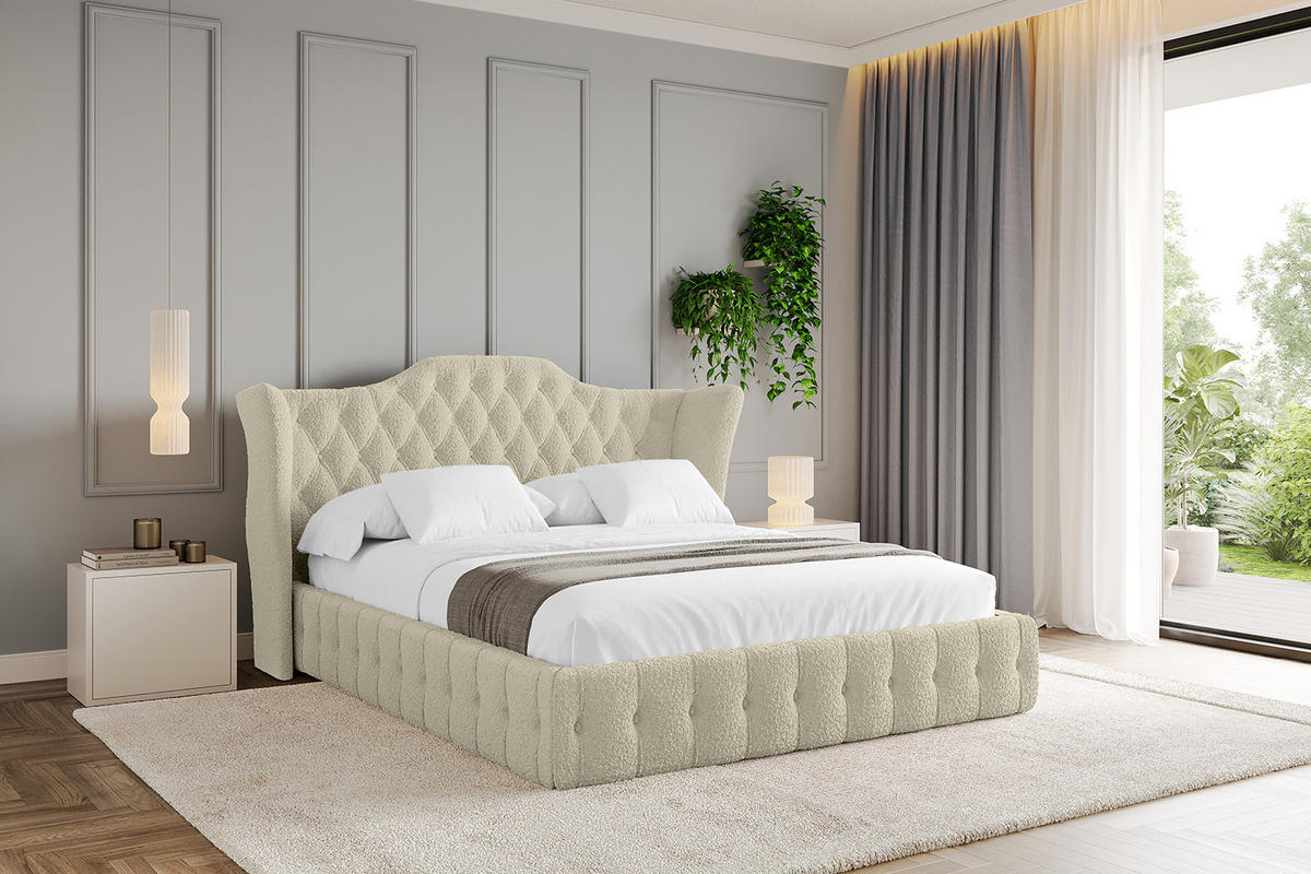 POLSTERBETT mit Bettkasten und Lattenrost, Bett mit Matratze H3/H4 - MODY 180x200 Beige - Taupe, Holzwerkstoff/Textil (180/200cm) - ALTDECOR