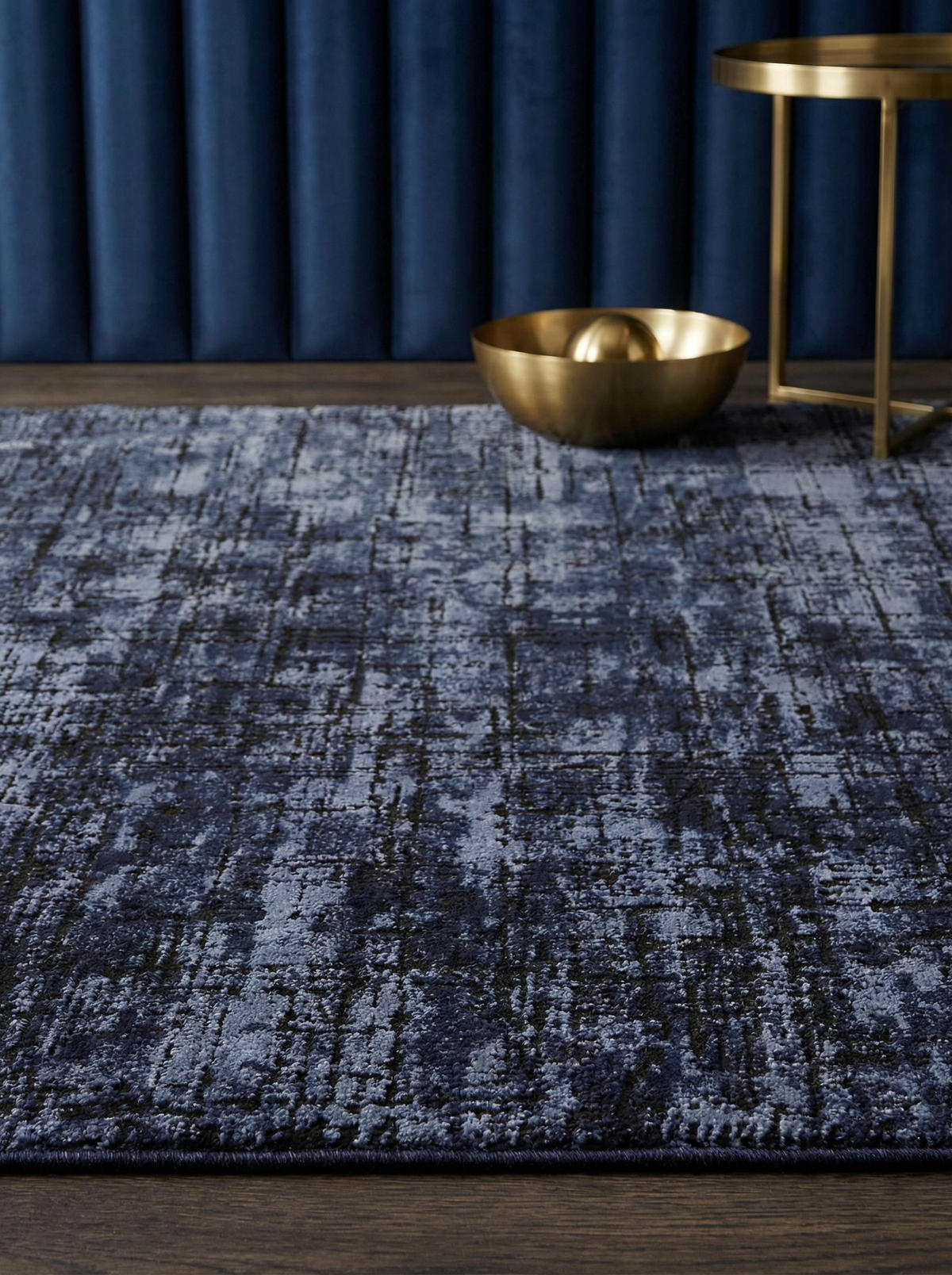 TEPPICH Polypropylen velours abstrakt TIBER-Rom, Dunkelblau 120x170 cm - Blau, Textil (120/170cm) - KADIMA DESIGN