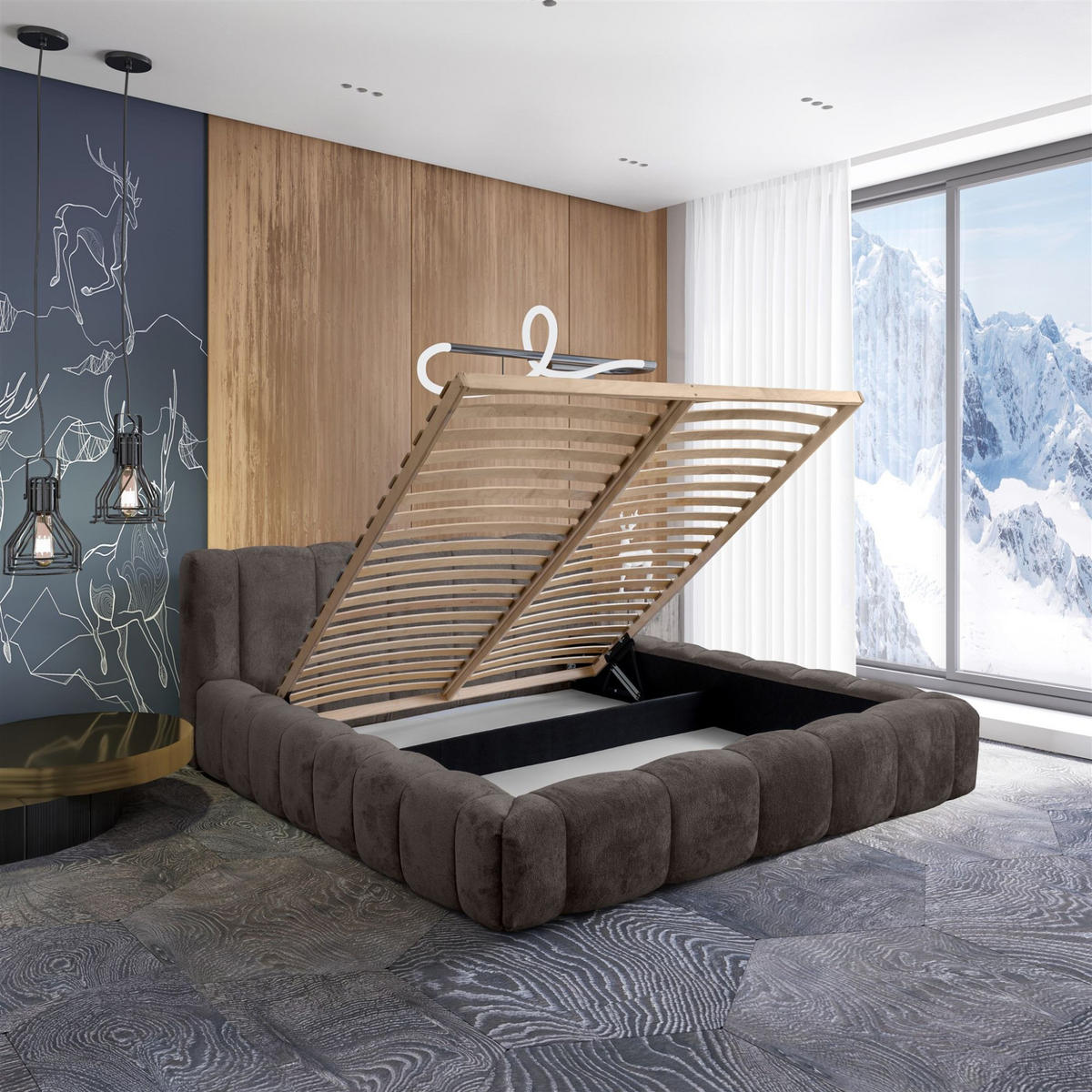 POLSTERBETT Hailey In Tender Way - Anthrazit, Holzwerkstoff/Textil (140/200cm) - Fun Möbel