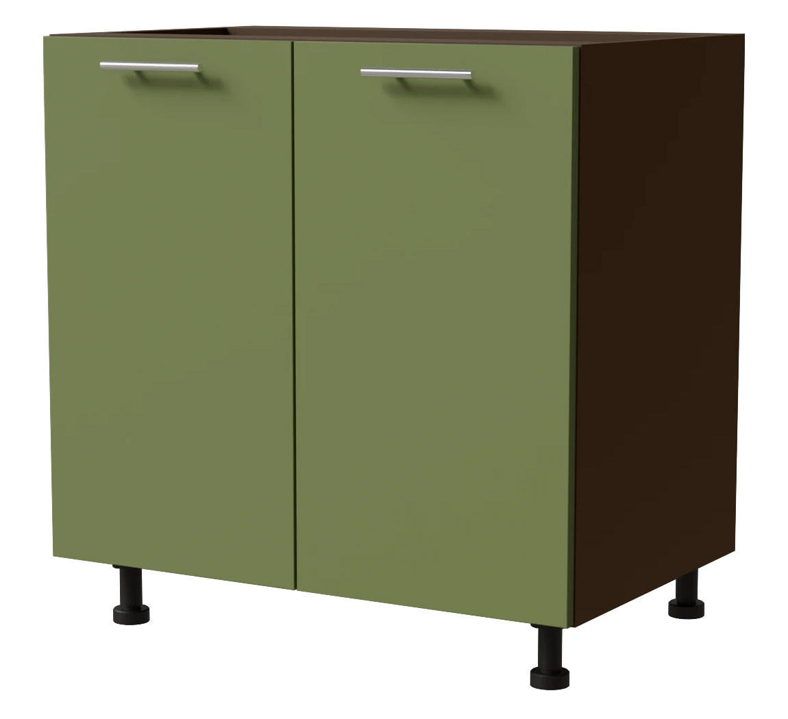 Feldmann-Wohnen Unterschrank Grün, Dunkelgrau 80x82x50 cm