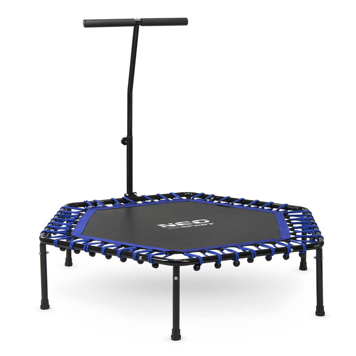 FITNESS-TRAMPOLIN mit Haltegriff 127 cm – sechseckig, blau - Blau, Metall (127/127cm)