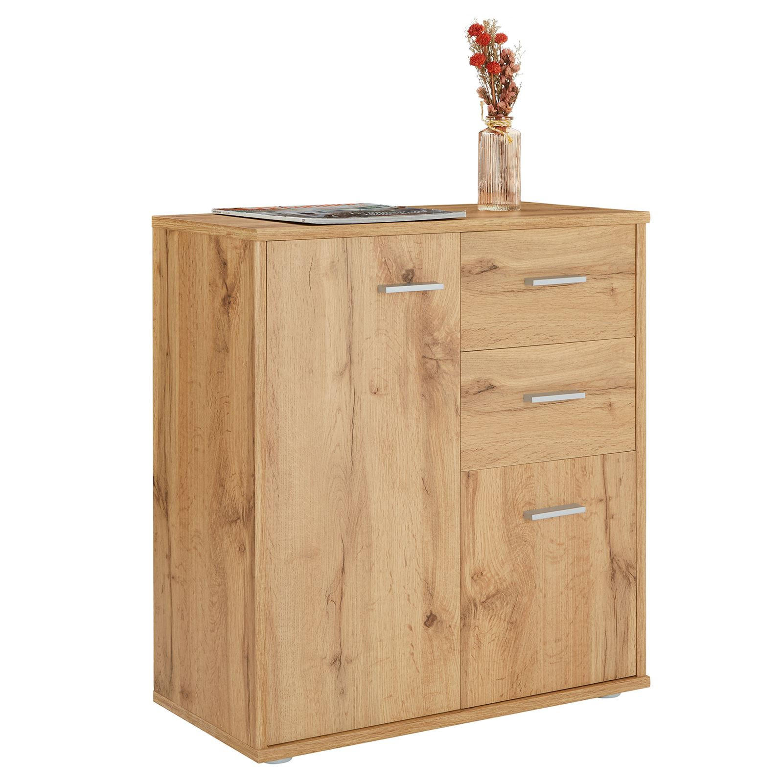 CARO-Möbel Kommode Eiche Wotan 60x70x30 cm