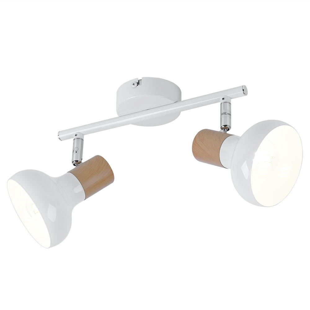 LED DECKENLEUCHTE Holzoptik Weiß 2-Flammig - Weiß, Metall (35.5/13/16cm) - Wofi
