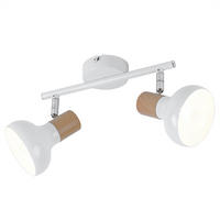 LED DECKENLEUCHTE Holzoptik Weiß 2-Flammig - Weiß, Metall (35.5/13/16cm) - Wofi