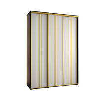 SCHWEBETÜRENSCHRANK 235,2/180/45 3-türig - Goldfarben/Schwarz, Holz/Metall (180/235/45cm) - Abiks Möbel