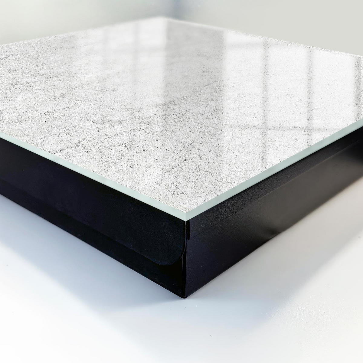 SCHLÜSSELBOX Schwarz 30x30 cm- Türöffnung nach rechts - Zarter Stein - Weiß, Metall (30/30/5cm) - TULUP