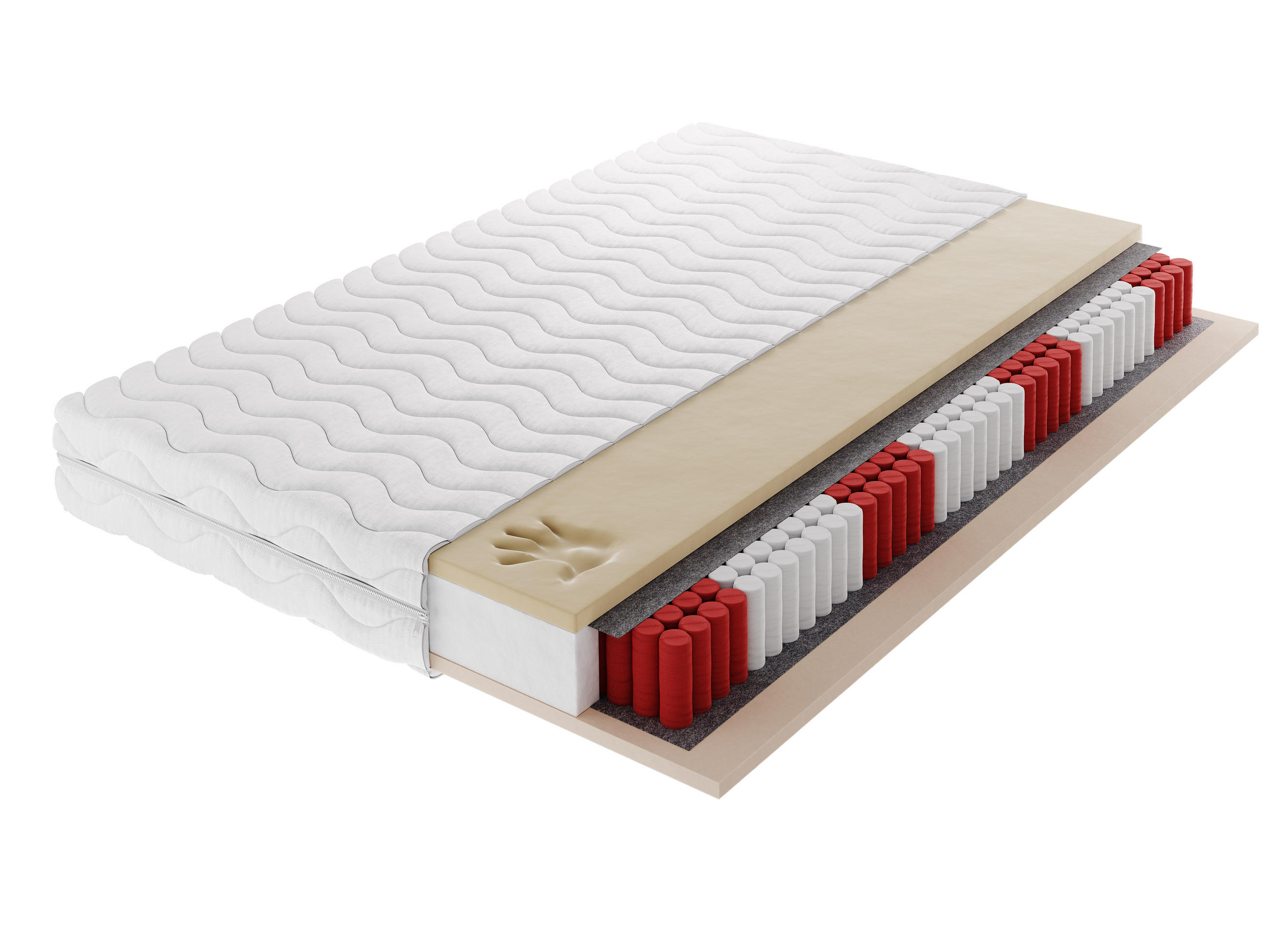 TASCHENFEDERKERNMATRATZE VELASSO MULTI Multipocket 120x200, H3, Höhe ca.: 20 cm - Weiß, Textil (120/200cm) - MASSENO