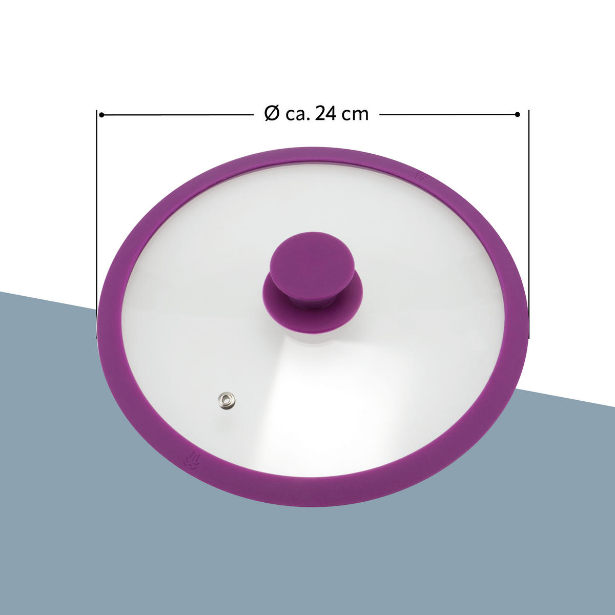 GLASDECKEL mit Silikonrand 24 cm lila - Lila, Glas (24/24/5cm) - bremermann