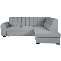 ECKSCHLAFSOFA Zoja rechts hellgrau - Hellgrau/Schwarz, Textil (261/193cm) - Beautysofa