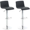 BARHOCKER 2er Set Stoff dunkelgrau - Chromfarben/Dunkelgrau, Textil/Metall (39/84/36cm) - CLP