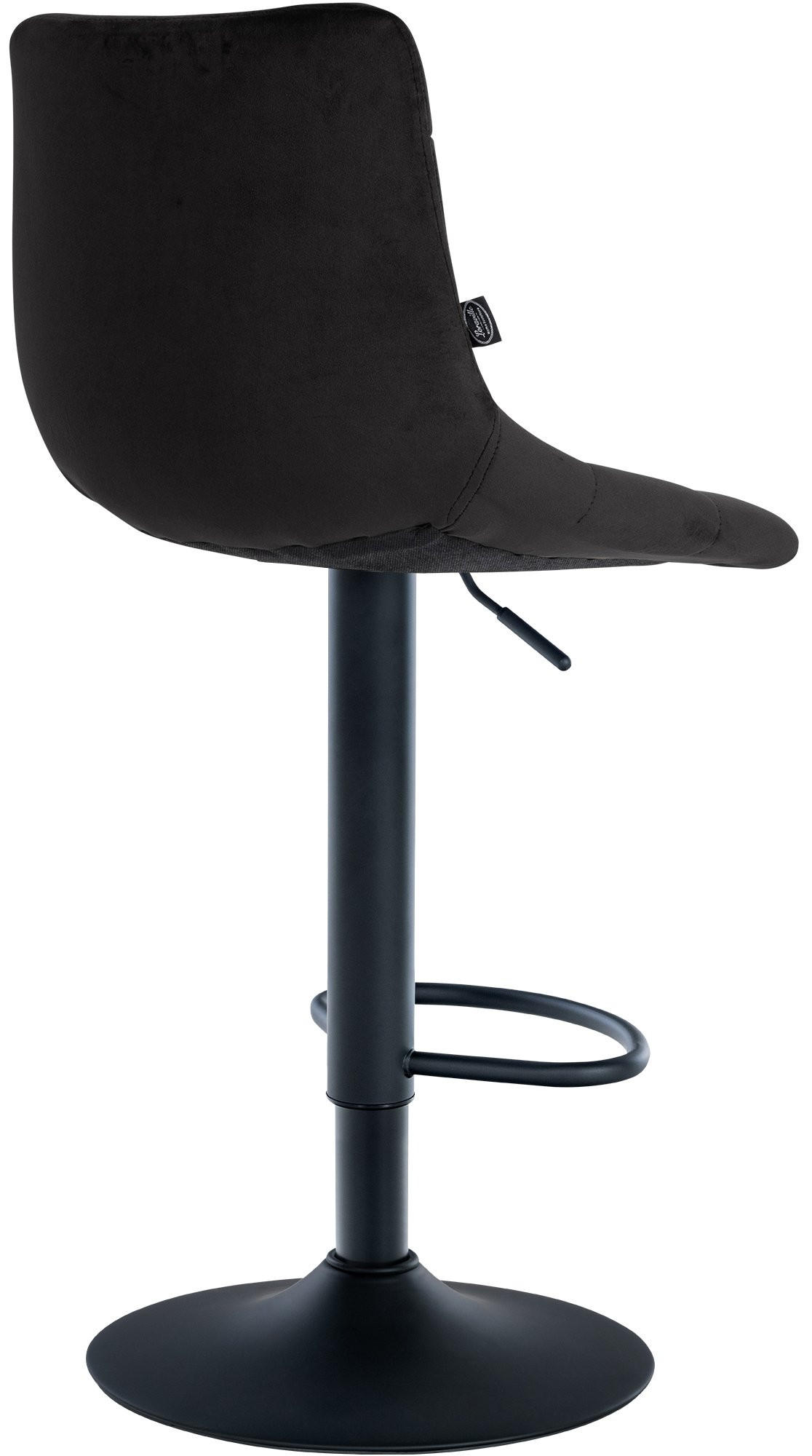 BARHOCKER DUBAI Schwarz Samt Schwarz - Schwarz, Textil/Metall (43/87/46.5cm) - DELUKE