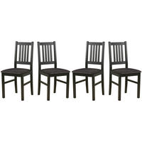 ESSZIMMERSTUHL - 4er-Set Bos 1 schwarz riviera 97 - Titanfarben/Schwarz, Holz (43/94/40cm) - Leaf Design