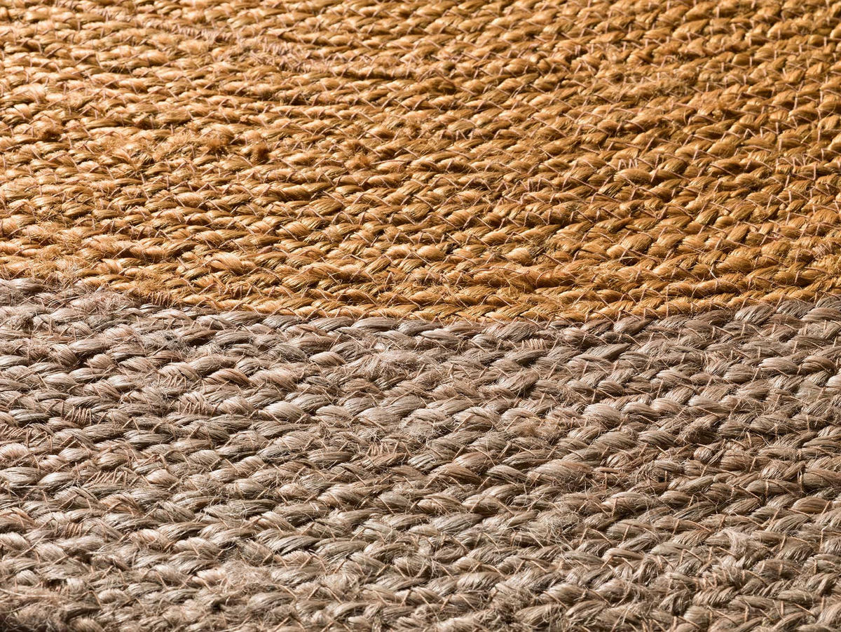 HANDWEBTEPPICH Senffarben Mahon 120/120 cm - Dunkelgelb/Naturfarben, Naturmaterialien (120/120cm) - Atticgo