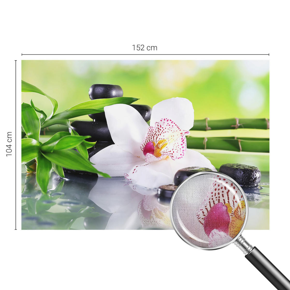 FOTOTAPETE 152x104 cm - Die Ruhe der Natur - Grün, Textil (152/104cm) - Wallfluent