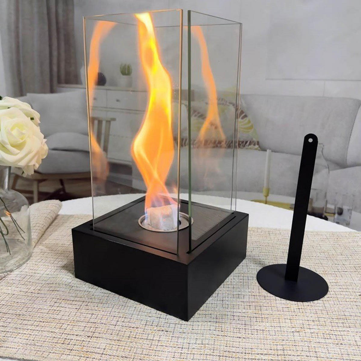 BIOETHANOL-KAMIN Schwarz 16.4/16.4/30.5 cm - Schwarz, Metall (16.4/30.5/16.4cm) - Authentics