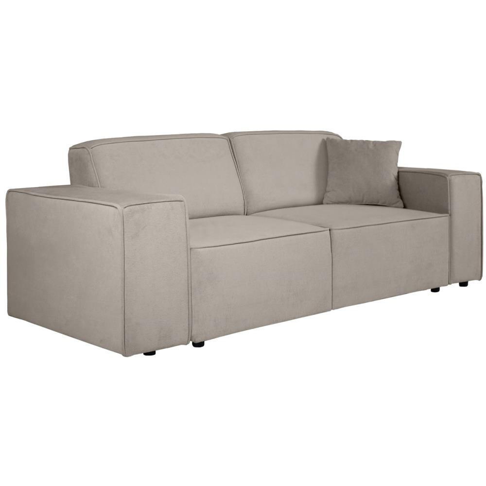 3-SITZER SOFA Pedro ohne Schlaffunktion cappuccino - Schwarz/Cappuccino, Textil (215/75/88cm) - Beautysofa