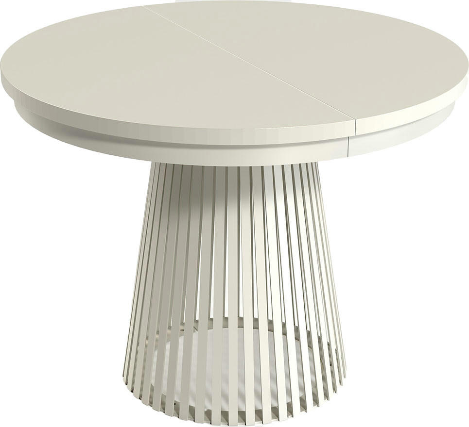 ESSTISCH Scala runder ausziehbarer, Beige Kaschmir 100-180/100/75 cm - Kaschmir, Holzwerkstoff/Metall (100/100/75cm) - WFL GROUP