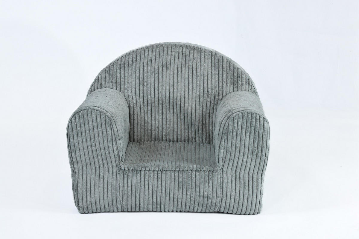 KINDERSESSEL MINI aus Kuschel-Cord in Hellgrau - Hellgrau, Textil (40/39/33cm) - Fortisline