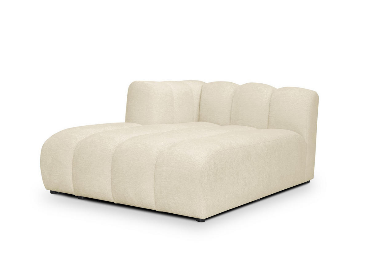 SOFAELEMENT Links Chenille Stoff Beige - Hellbraun/Schwarz, Holzwerkstoff/Kunststoff (179/70/113cm) - Makamii