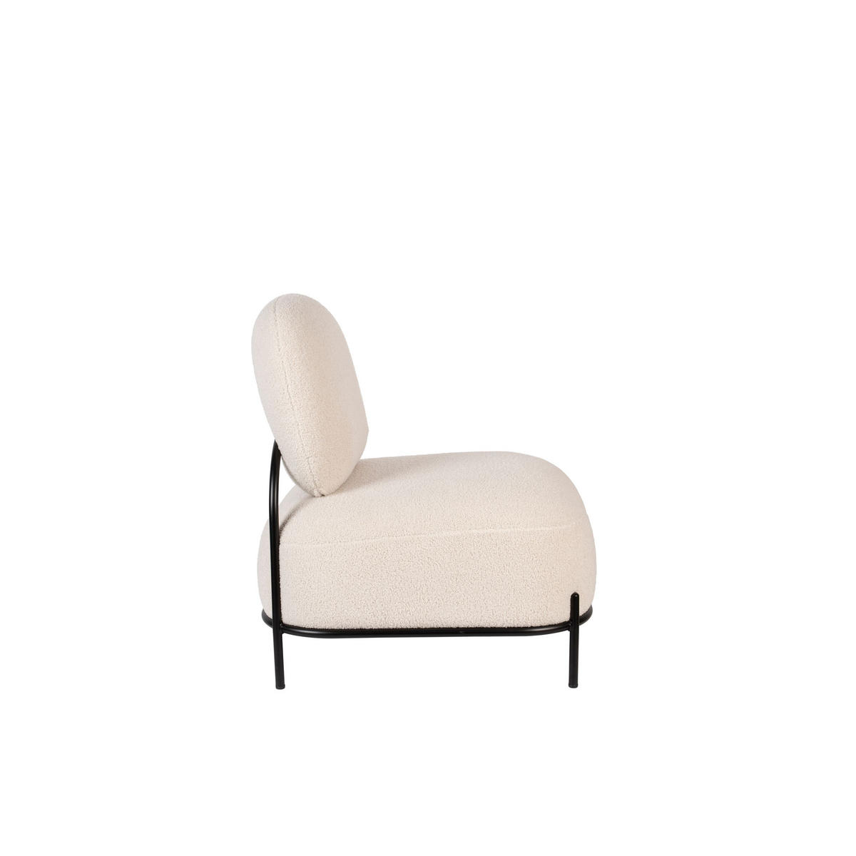 LOUNGESESSEL aus Bouclé-Stoff - POLLY - color_white_ivory - Ecru/Creme, Textil (72/77/66cm) - Drawer