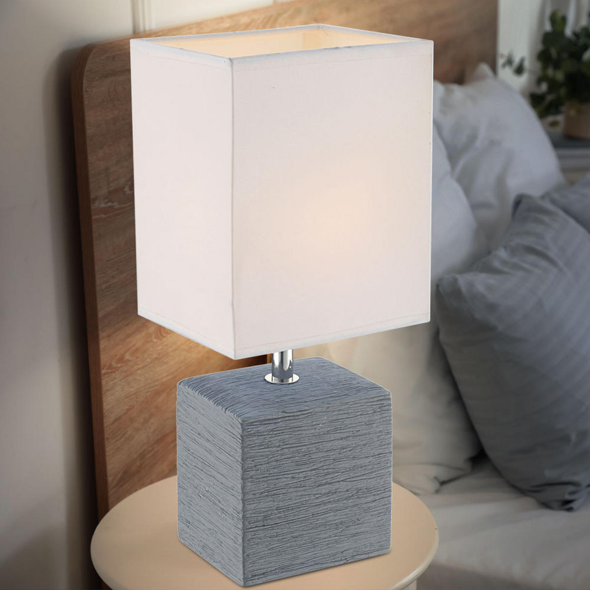 LED TISCHLEUCHTE Keramik Grau - Grau, Textil (13/11/29cm) - Globo Lighting