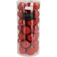 WEIHNACHTSKUGELN 6 cm 35 Stk. - Rot, Kunststoff (16/36/16cm) - Home Styling Collection