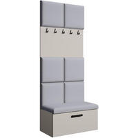 GARDEROBE Margaret I 81/203/43 gepolsterten Paneelen - Kaschmir/Schwarz, Holzwerkstoff/Kunststoff (81/203/43cm) - Beautysofa