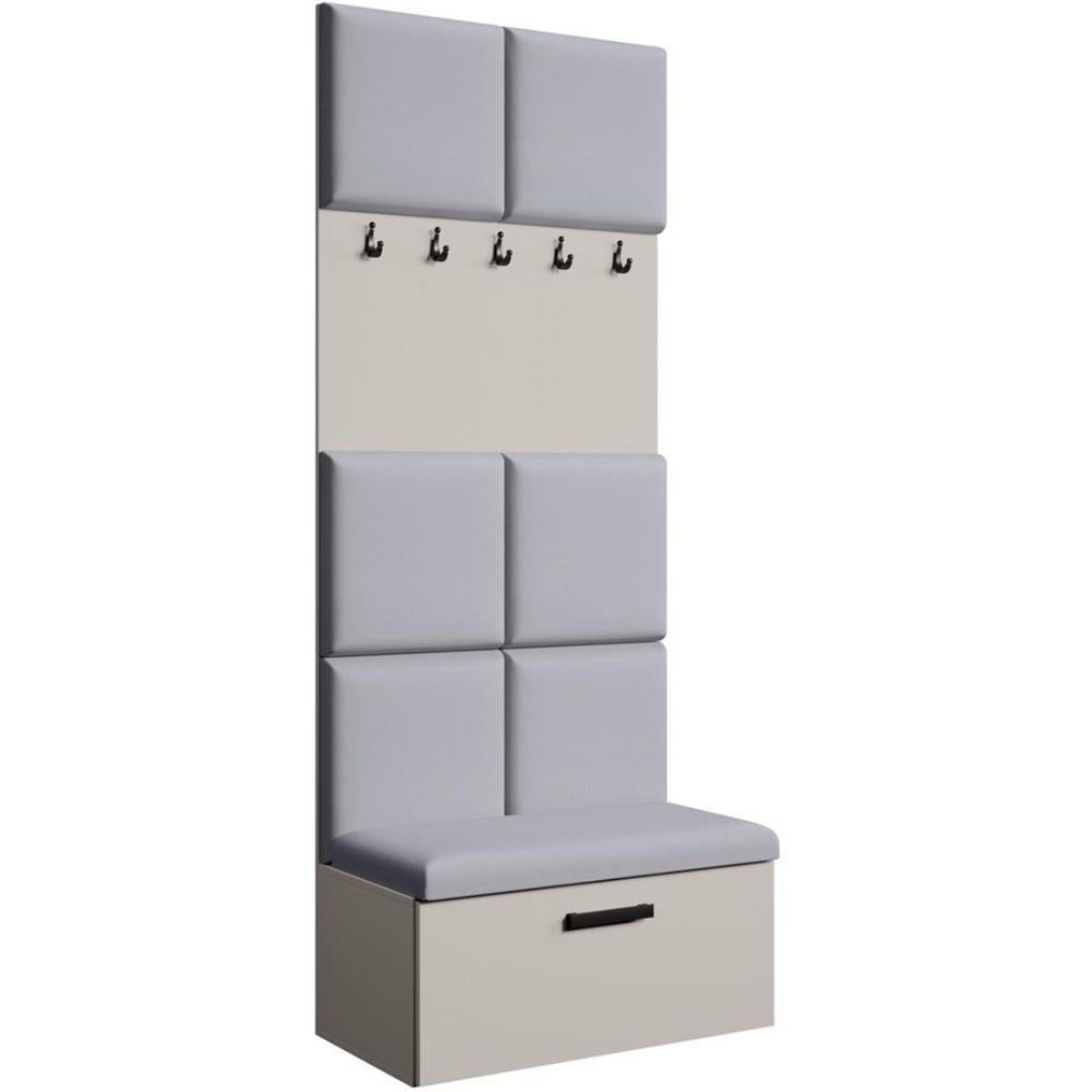 GARDEROBE Margaret I 81/203/43 gepolsterten Paneelen - Kaschmir/Schwarz, Holzwerkstoff/Kunststoff (81/203/43cm) - Beautysofa