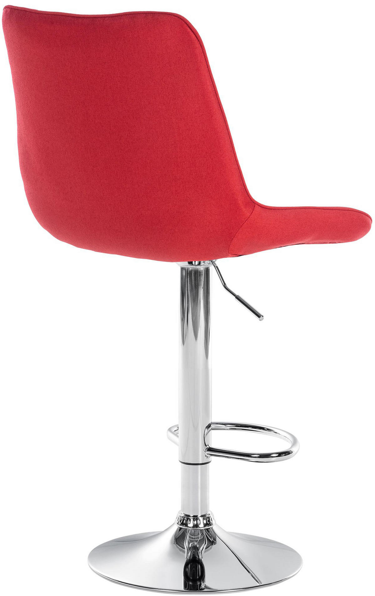 BARHOCKER 2er Set Tolor Stoff chrom rot - Chromfarben/Rot, Textil/Metall (49.5/112/50cm) - TPFLiving