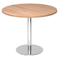 PAUSENTISCH groß STF 100/100/74,5 cm in Nussbaumfarben/Chrom - Chromfarben/Nussbaumfarben, Holzwerkstoff (100/100/74.5cm) - bümö