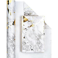 GESCHENKPAPIERROLLE Marmor mit Goldfolie 43,2 cm x 10 m - Multicolor, Papier (4/44/4cm)